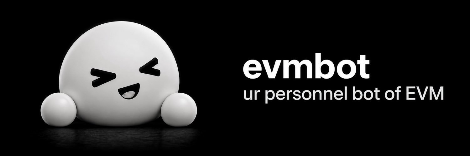 evmbot banner. The white bot beside the name evmbot and the line ur personnel bot of EVM.